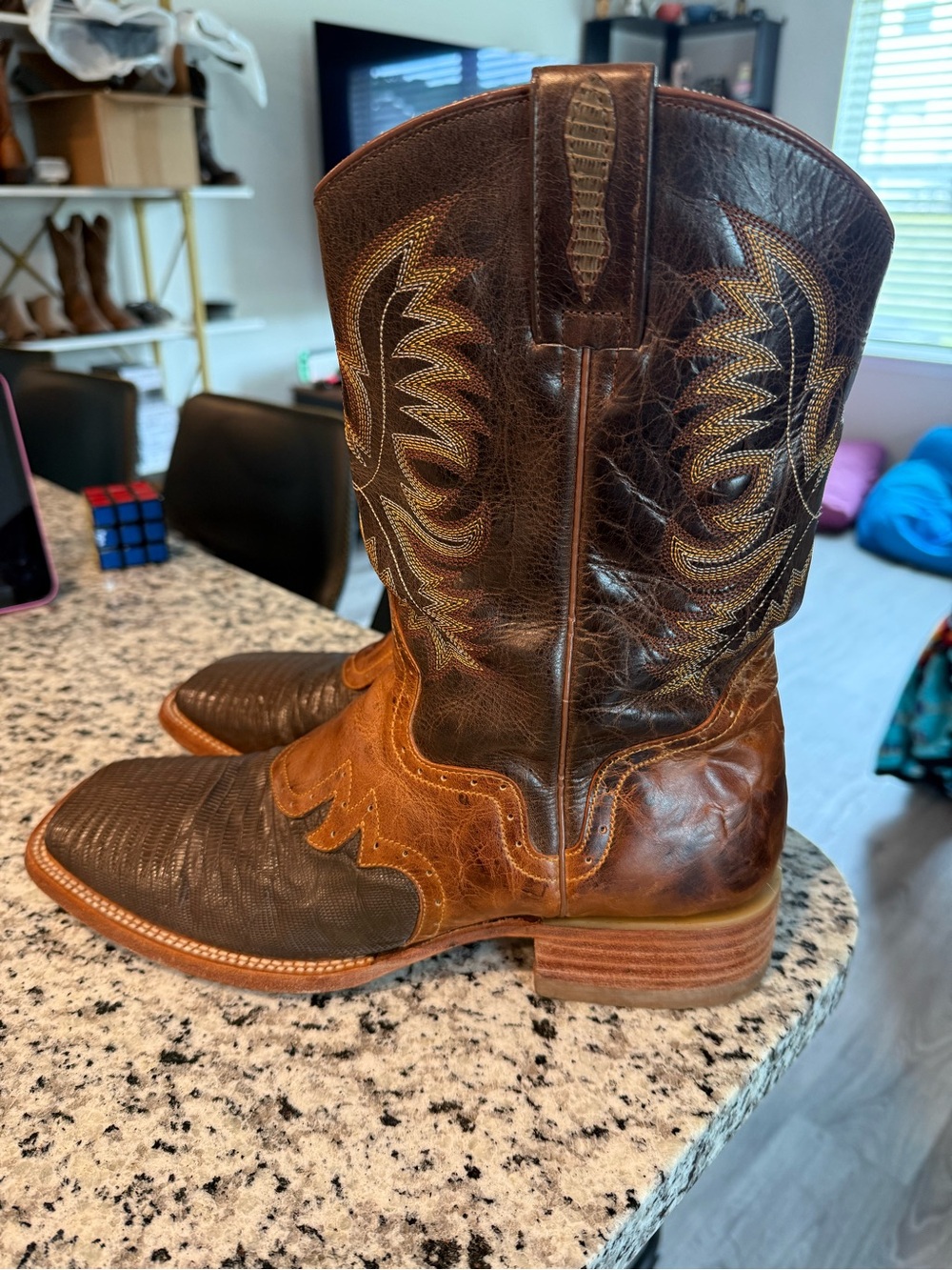 Arango Brown Leather Chocolate Lizard Western Cowboy Boots size 11 Men's 30MX